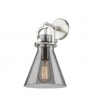  410-1W-SN-G411-8SM - Newton Cone - 1 Light - 8 inch - Satin Nickel - Sconce