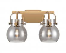  423-2W-BB-G410-6SM - Pilaster II Sphere - 2 Light - 17 inch - Brushed Brass - Bath Vanity Light