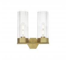  427-2W-BB-G427-14CL - Claverack - 2 Light - 13 inch - Brushed Brass - Bath Vanity Light