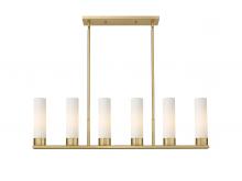  429-6I-BB-G429-11WH - Empire - 6 Light - 44 inch - Brushed Brass - Linear Pendant