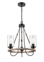  442-3CR-BK-CL-LED - Paladin - 3 Light - 19 inch - Matte Black - Chain Hung - Mini Chandelier