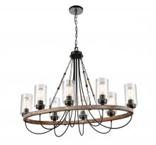  442-8CR-BK-G4424-LED - Paladin - 8 Light - 39 inch - Matte Black - Chain Hung - Chandelier