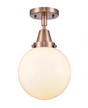  447-1C-AC-G201-8-LED - Beacon - 1 Light - 8 inch - Antique Copper - Flush Mount