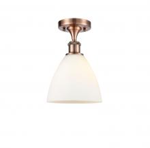  516-1C-AC-GBD-751-LED - Bristol - 1 Light - 8 inch - Antique Copper - Semi-Flush Mount