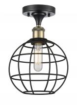  516-1C-BAB-CE-8-BK - Lake Placid - 1 Light - 8 inch - Black Antique Brass - Semi-Flush Mount