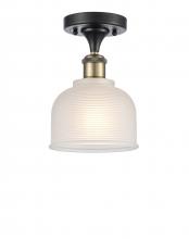  516-1C-BAB-G411-LED - Dayton - 1 Light - 6 inch - Black Antique Brass - Semi-Flush Mount