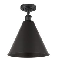  516-1C-BK-MBC-16-BK-LED - Berkshire - 1 Light - 16 inch - Matte Black - Semi-Flush Mount