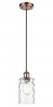  516-1P-AC-G352-LED - Candor - 1 Light - 5 inch - Antique Copper - Cord hung - Mini Pendant