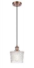  516-1P-AC-G402-LED - Niagara - 1 Light - 7 inch - Antique Copper - Cord hung - Mini Pendant