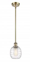  516-1S-AB-G1013-LED - Belfast - 1 Light - 6 inch - Antique Brass - Mini Pendant