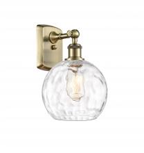  516-1W-AB-G1215-8-LED - Athens Water Glass - 1 Light - 8 inch - Antique Brass - Sconce