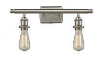  516-2W-SN - Bare Bulb - 2 Light - 16 inch - Brushed Satin Nickel - Bath Vanity Light