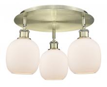  516-3C-AB-G101 - Belfast - 3 Light - 18 inch - Antique Brass - Flush Mount