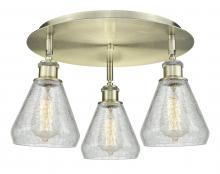  516-3C-AB-G275 - Conesus - 3 Light - 18 inch - Antique Brass - Flush Mount