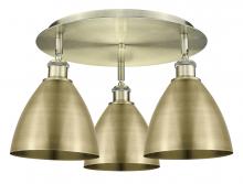  516-3C-AB-MBD-75-AB - Bristol - 3 Light - 19 inch - Antique Brass - Flush Mount