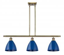  516-3I-AB-MBD-75-BL-LED - Plymouth - 3 Light - 36 inch - Antique Brass - Cord hung - Island Light