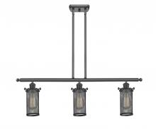 Innovations Lighting 516-3I-BK-CE219-LED - Bleecker - 3 Light - 36 inch - Matte Black - Cord hung - Island Light