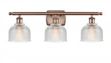 Innovations Lighting 516-3W-AC-G412-LED - Dayton - 3 Light - 26 inch - Antique Copper - Bath Vanity Light