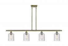  516-4I-AB-G112C-5CL - Cobbleskill - 4 Light - 48 inch - Antique Brass - Cord hung - Island Light