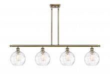  516-4I-AB-G1215-8 - Athens Water Glass - 4 Light - 48 inch - Antique Brass - Cord hung - Island Light