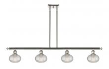  516-4I-PN-G555-6CL - Ithaca - 4 Light - 48 inch - Polished Nickel - Cord hung - Island Light