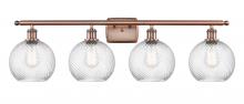 Innovations Lighting 516-4W-AC-G1214-8 - Twisted Swirl 4 Light Bath Vanity Light part of the Ballston Collection