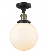  517-1CH-BAB-G201-8-LED - Beacon - 1 Light - 8 inch - Black Antique Brass - Semi-Flush Mount