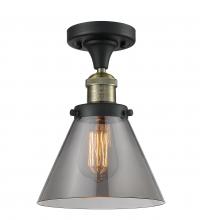  517-1CH-BAB-G43-LED - Cone - 1 Light - 8 inch - Black Antique Brass - Semi-Flush Mount