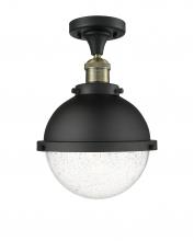  517-1CH-BAB-HFS-84-BK-LED - Hampden - 1 Light - 9 inch - Black Antique Brass - Semi-Flush Mount