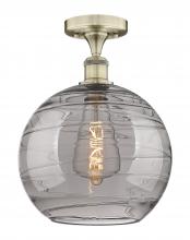  616-1F-AB-G1213-12SM - Athens Deco Swirl - 1 Light - 12 inch - Antique Brass - Semi-Flush Mount