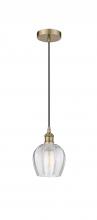  616-1P-AB-G462-6-LED - Norfolk - 1 Light - 6 inch - Antique Brass - Cord hung - Mini Pendant