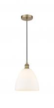  616-1P-AB-GBD-91-LED - Bristol - 1 Light - 9 inch - Antique Brass - Cord hung - Mini Pendant