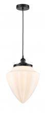  616-1PH-BK-G661-12-LED - Bullet - 1 Light - 12 inch - Matte Black - Cord hung - Mini Pendant