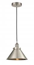  616-1PH-SN-M10-SN-LED - Briarcliff - 1 Light - 10 inch - Brushed Satin Nickel - Cord hung - Mini Pendant