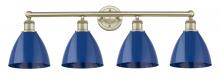  616-4W-AB-MBD-75-BL - Plymouth - 4 Light - 35 inch - Antique Brass - Bath Vanity Light