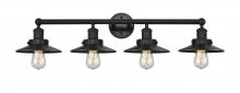  616-4W-BK-M6-BK - Railroad - 4 Light - 35 inch - Matte Black - Bath Vanity Light