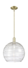 Innovations Lighting 716-1S-AB-G1213-14CL - Athens Deco Swirl - 1 Light - 14 inch - Antique Brass - Stem hung - Mini Pendant