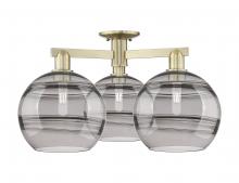 Innovations Lighting 716-3F-AB-G556-10SM - Rochester - 3 Light - 28 inch - Antique Brass - Semi-Flush Mount