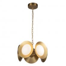 Kuzco Lighting Inc CH77916-BG/OP-UNV - Cleo 16-in Brushed Gold/Opal Glass LED Chandelier