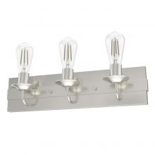  19433 - Hunter Perch Point Brushed Nickel 3 Light Medium Bathroom Vanity Wall Light Fixture