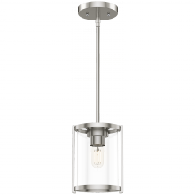  19119 - Hunter Astwood Brushed Nickel with Clear Glass 1 Light Pendant Ceiling Light Fixture