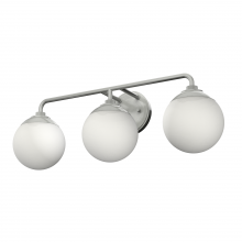  19178 - Hunter Hepburn Brushed Nickel with Cased White Glass 3 Light Bathroom Vanity Wall Light Fixture