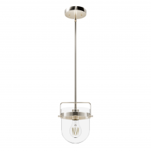  19839 - Hunter Karloff Brushed Nickel with Clear Glass 1 Light Pendant Ceiling Light Fixture