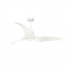  52439 - Hunter 60 in Arwen ENERGY STAR® Matte White Damp Rated Ceiling Fan with LED LT Kit & Handheld Remote