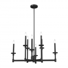  19054 - Hunter Briargrove Matte Black 8 Light Large Chandelier Ceiling Light Fixture