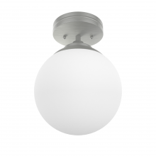  19170 - Hunter Hepburn Brushed Nickel with Cased White Glass 1 Light Flush Mount Ceiling Light Fixture