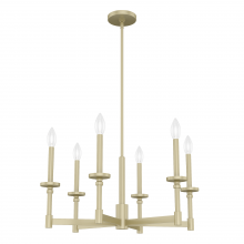  19701 - Hunter Briargrove Modern Brass 6 Light Medium Chandelier Ceiling Light Fixture