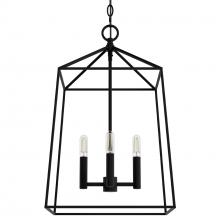  13095 - Hunter Fair Oaks Matte Black 4 Light Pendant Ceiling Light Fixture