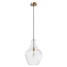  48062 - Hunter Maple Park Alturas Gold with Clear Glass 1 Light Pendant Ceiling Light Fixture