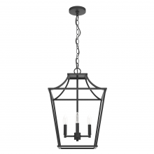  19068 - Hunter Laurel Ridge Natural Black Iron 4 Light Pendant Ceiling Light Fixture